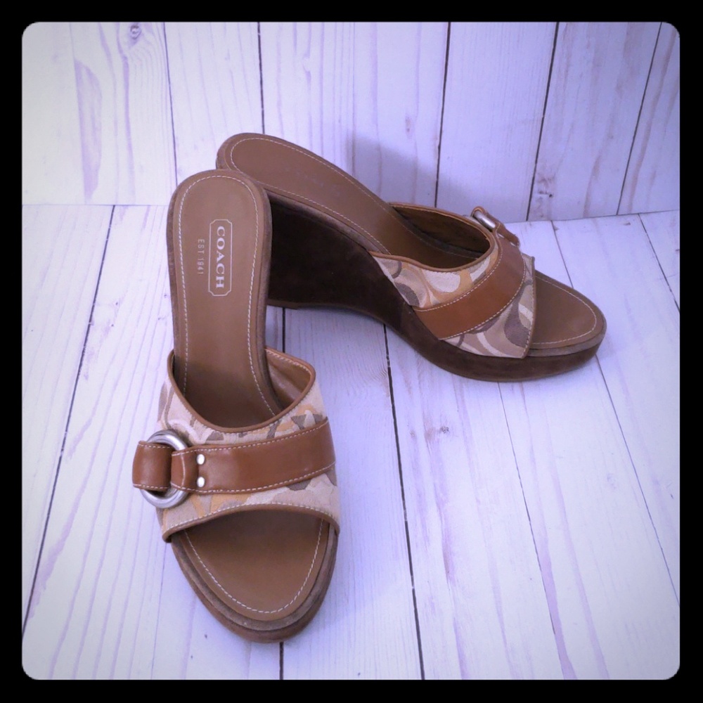 Coach wedge open toe